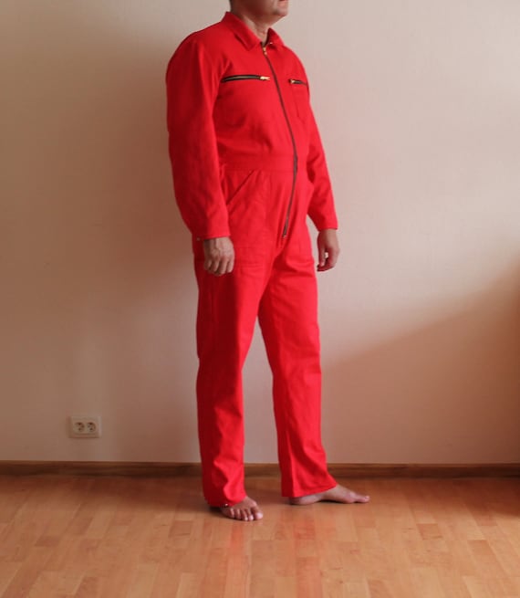 red workers jumpsuit