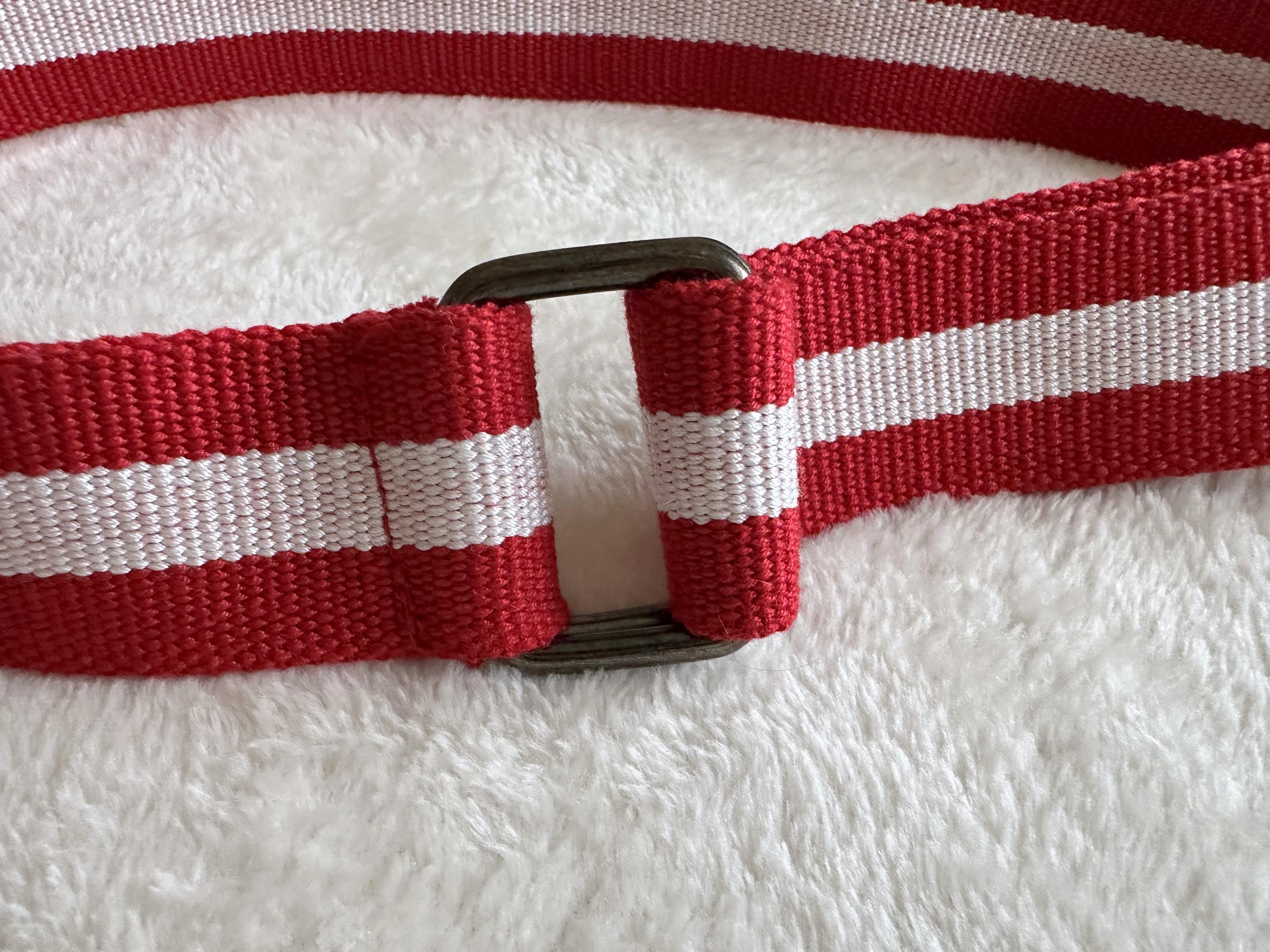 Diesel‎ Vintage stripe elastic multicolor red,black,white belt,size 36\