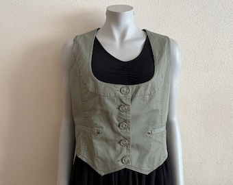 Colete feminino cáqui colete verde feminino colete verde oliva feminino colete tradicional steampunk formal clássico romântico algodão tamanho médio