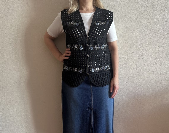 Gilet noir transparent femme sale