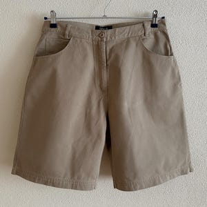 Braune Baumwoll Shorts Beige Sommerhose Baumwoll Hose Hohe Taille Bauchfreie Hose