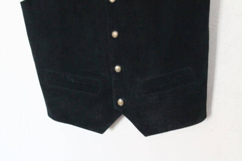 Black Suede Mens Vest Genuine Leather Gentlemen/'s Waistcoat Formal Country Large Size