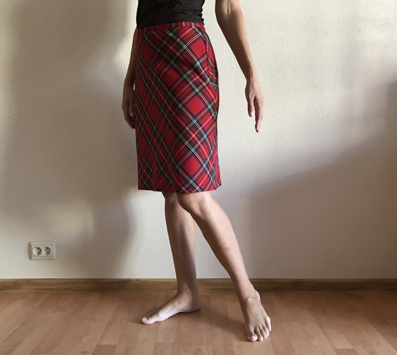 Plaid Skirts Tartan Plaid Skirts Midi Skirts Red … - image 4