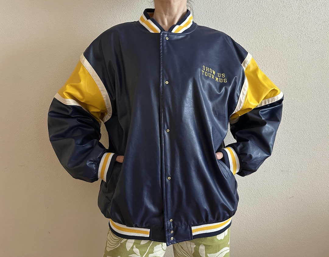 Vintage Steve & Barry's Varsity Jacket XL Oversized Faux Leather
