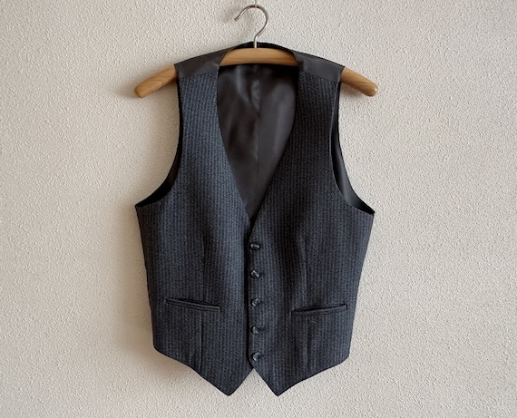 Men's Vest Grey Vest Gray Mens Vest Vintage Gentlemen's Vest