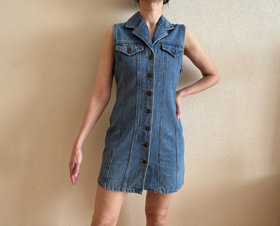 fitted denim dress