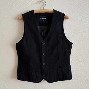 Herenvest Zwart vest Zwart herengilet Katoenen vest Formeel passend Edwardiaans Victoriaans Renaissance Steampunk Barok