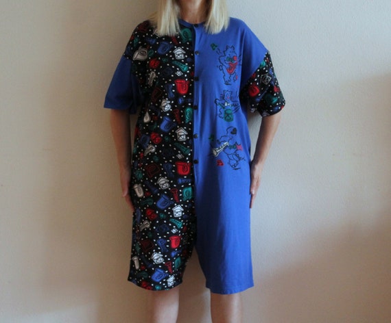 Vintage Nanso Jumpsuit Blue Women Sleepwear Women… - image 2