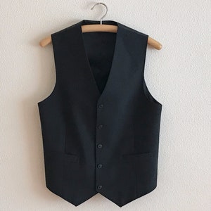Men&#39;s Vest Black Vest Black Gentlemen&#39;s Waistcoat Mens Vest Formal Fitted Waistcoat Edwardian Victorian Renaissance Steampunk