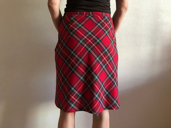 Plaid Skirts Tartan Plaid Skirts Midi Skirts Red … - image 6