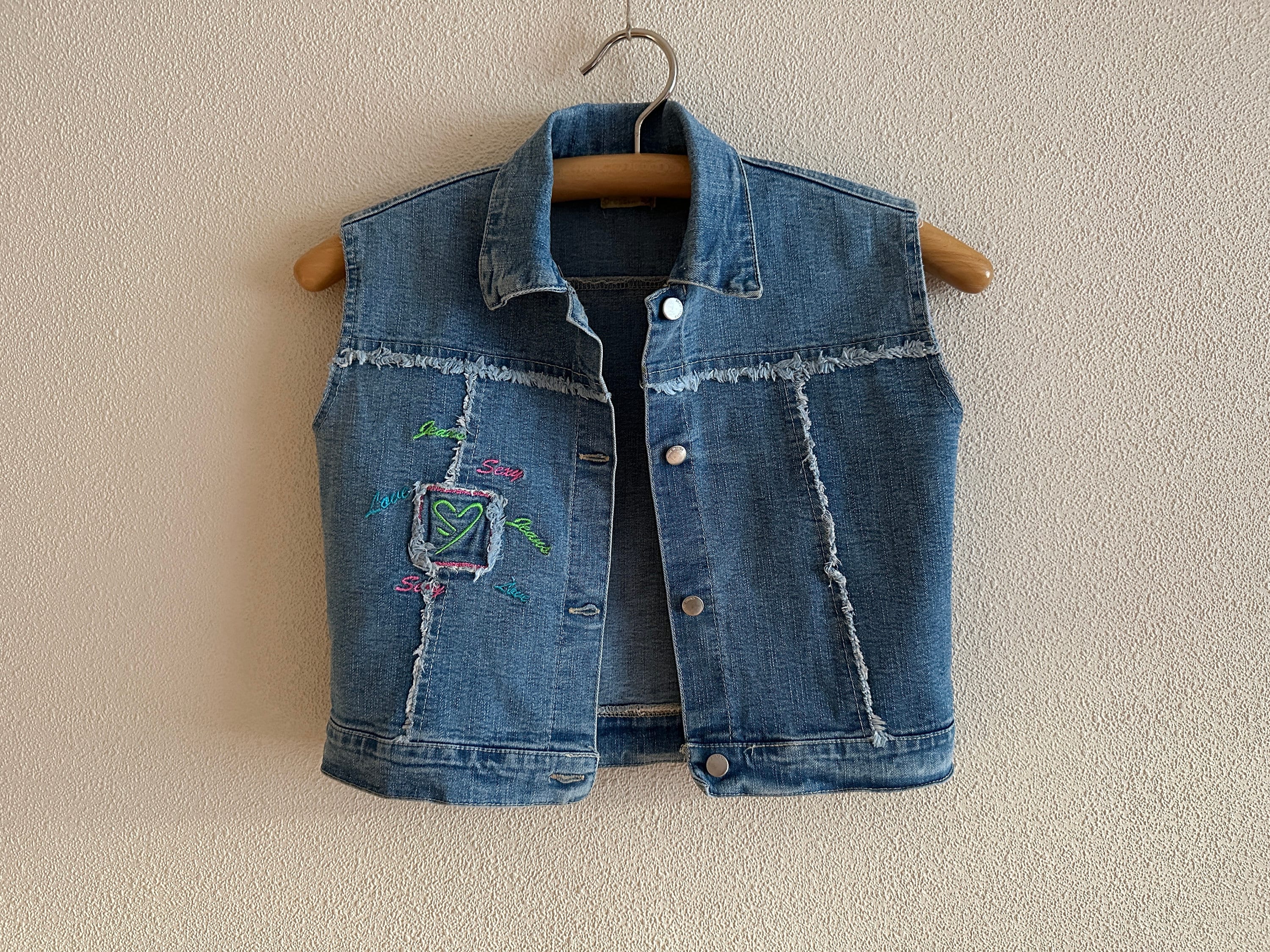 Blue jean shop vest girls