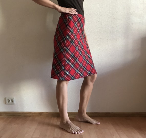 Plaid Skirts Tartan Plaid Skirts Midi Skirts Red … - image 3