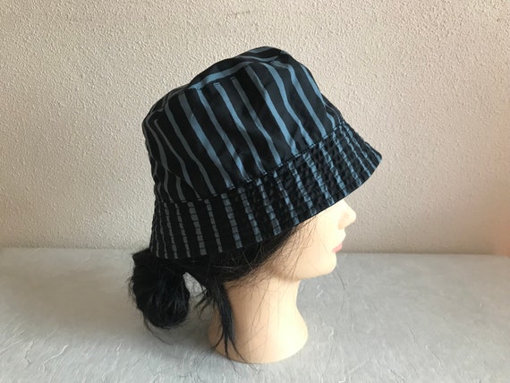 Marimekko Bucket Hat Black Gray Striped Hat Vinta… - image 3