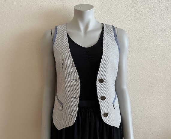 Gilet femme blanc bleu ray femmes gilet coton m lange gilet