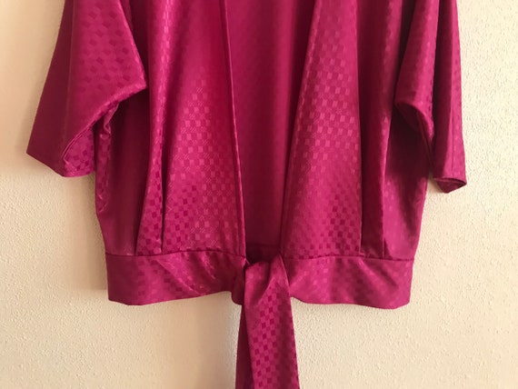 Vintage 80s Purple Women's Jacket Midriff Tied Sh… - image 8