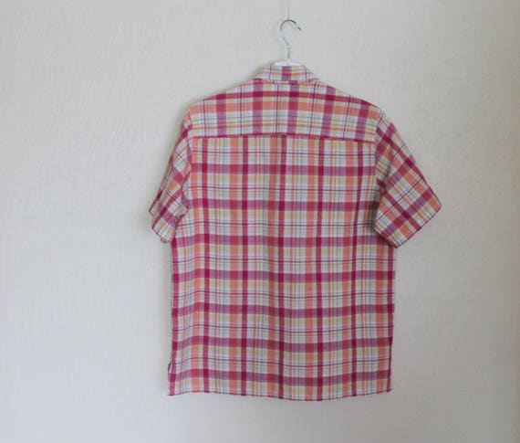 Dirndl Shirt Women's Trachten Blouse Pink Plaid W… - image 9