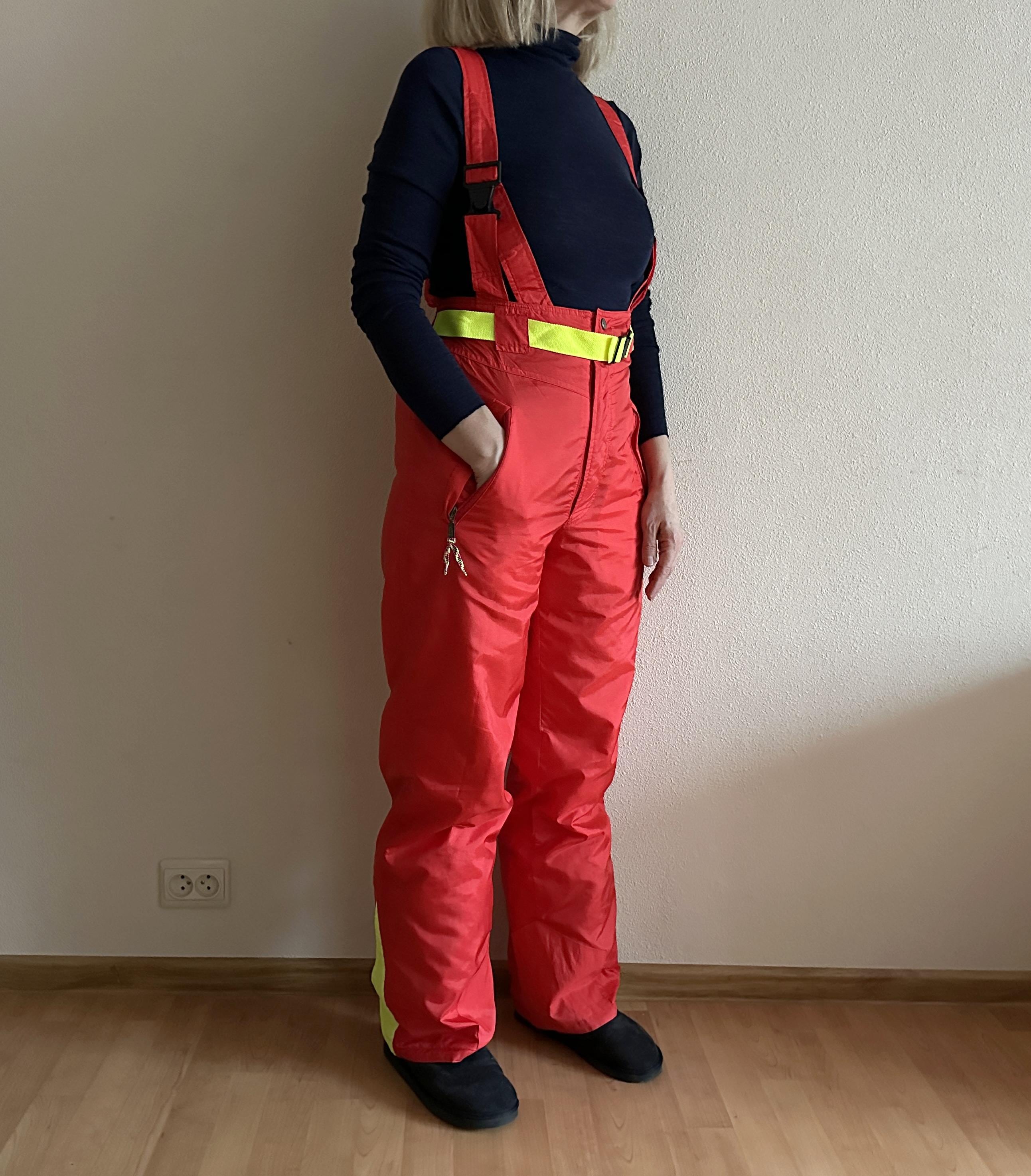Vintage 80s Red Ski Pants Bib Everest Take off Mountain Wear