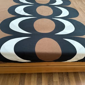 Vintage Marimekko Maija Isola KAIVO Design Duvet Cover One Person Single Bed Scandinavian Finnish Design Brown Cotton Blanket Cover