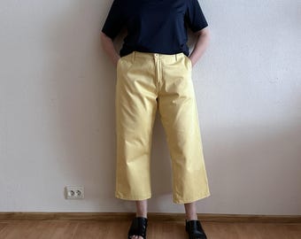 Vintage Levi's Tab Twills-broek gele Levis-chinobroek damescapribroek extra groot maat