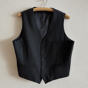 Men&#39;s Vest Black Vest Black Mens Vest Black Gentlemen&#39;s Waistcoat Wool Blend Mens Vest Formal Fitted Waistcoat Edwardian Victorian Steampunk