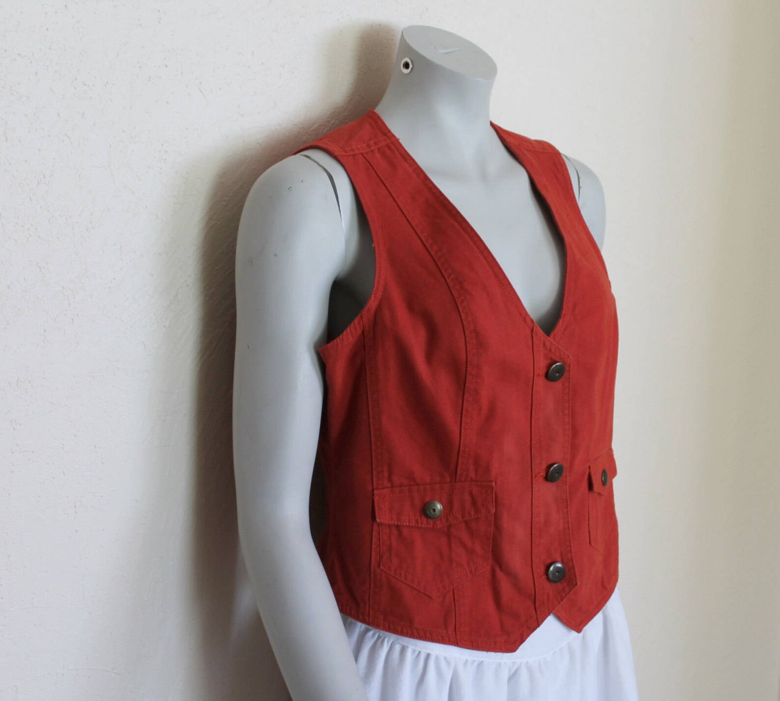 Women's Vest Orange Vest Orange Women Vest Steampunk Etsy