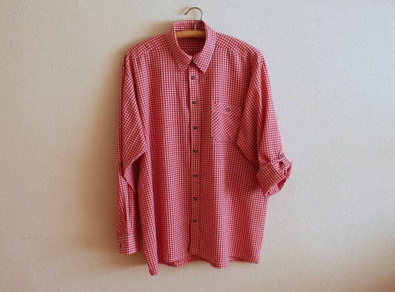 Chemise Traditionnelle Oktoberfest Homme Lin Carreaux - Trachtenhemden Bavaroise