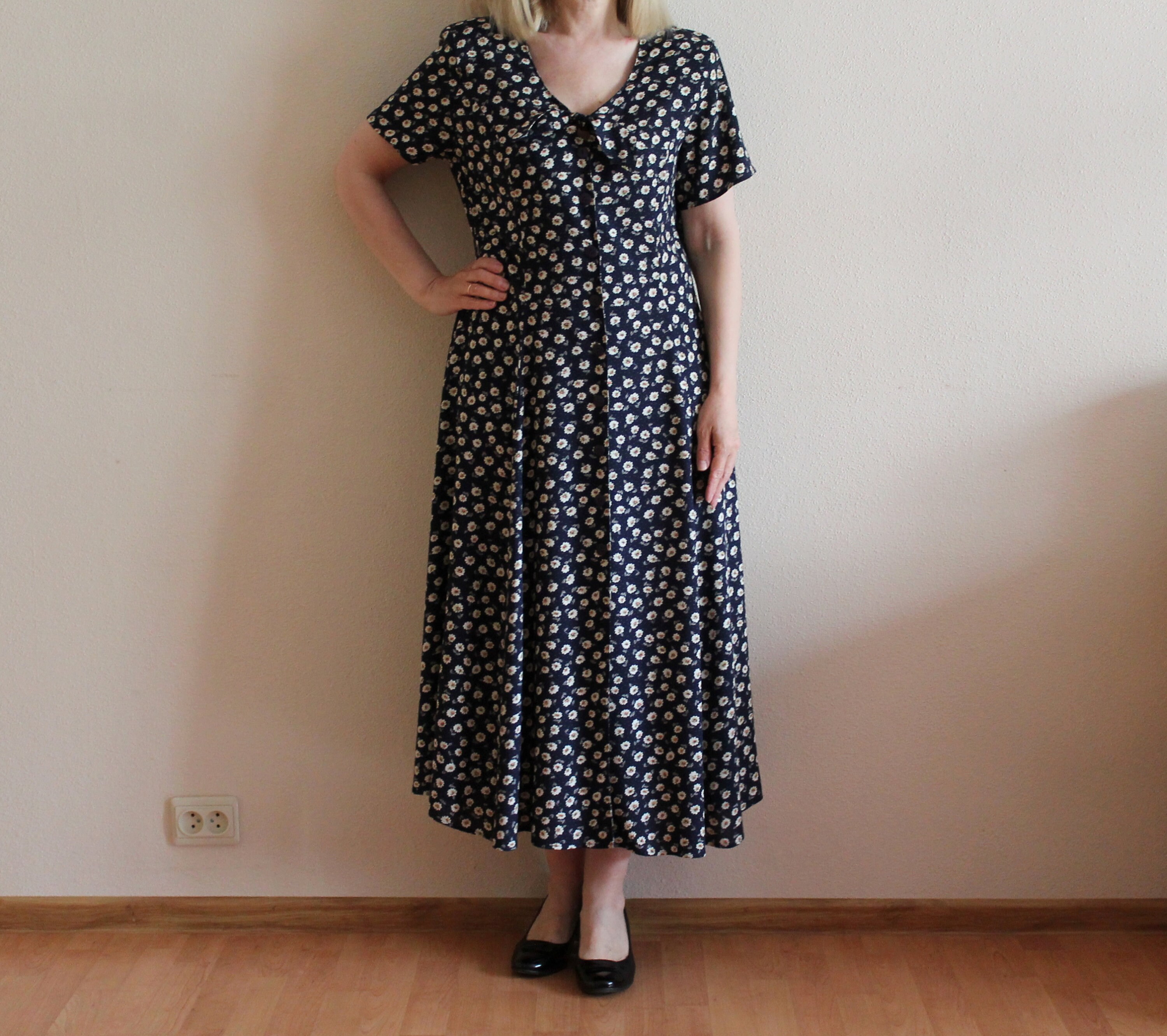 Vintage Dress Floral Dress Maxi Flower 