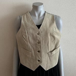 Woodpecker Leather Vest Beige Leather Vest Beige Suede Women Vest Genuine Leather Western Waistcoat Large Size