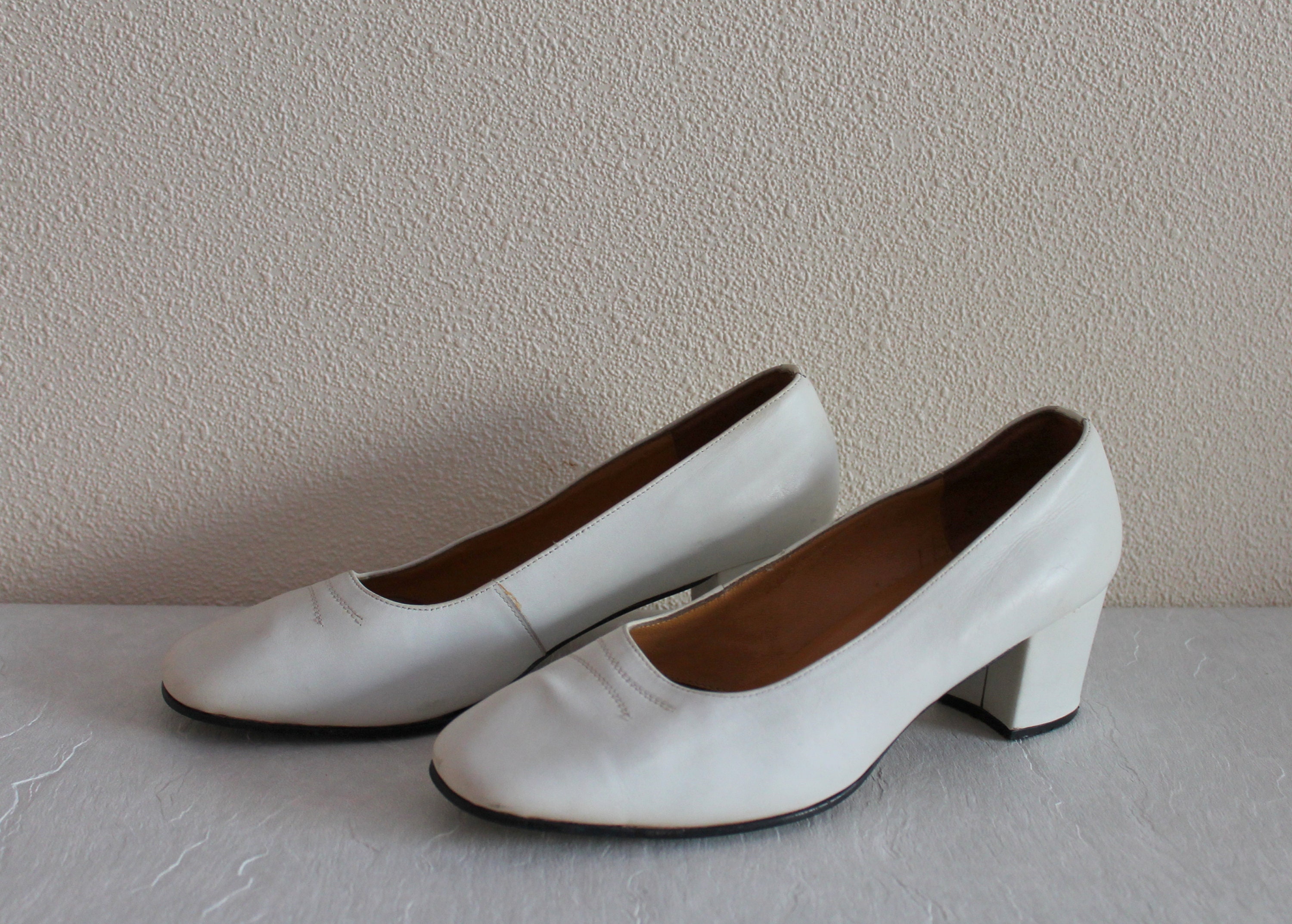 Vintage schoenen 60's 70's bruidsschoenen witte - Etsy Nederland