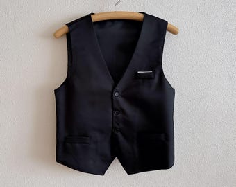 black dress vests for men Men's Suit Merino Wool Black Vest TieMart