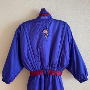 Vintage RAI SKI Ski Suit 80s/90s Purple One Piece Snowsuit Retro Belted Ski Overall Apres Ski Winter Suit Women’s M/L image 8