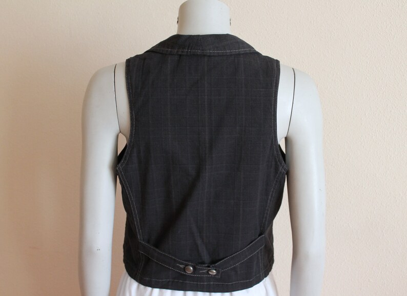 Women's Vests Black Vest Black Plaid Vest Plaid Women Vest Etsy