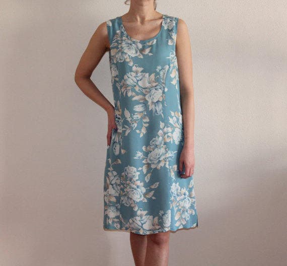 Floral Summer Dress Sleeveless Dress Knee Length … - image 1