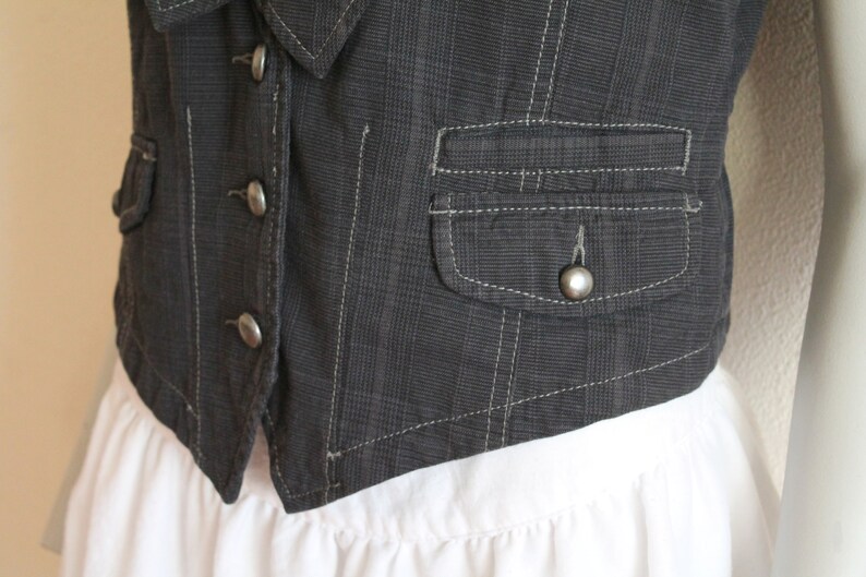 Women's Vests Black Vest Black Plaid Vest Plaid Women Vest Etsy