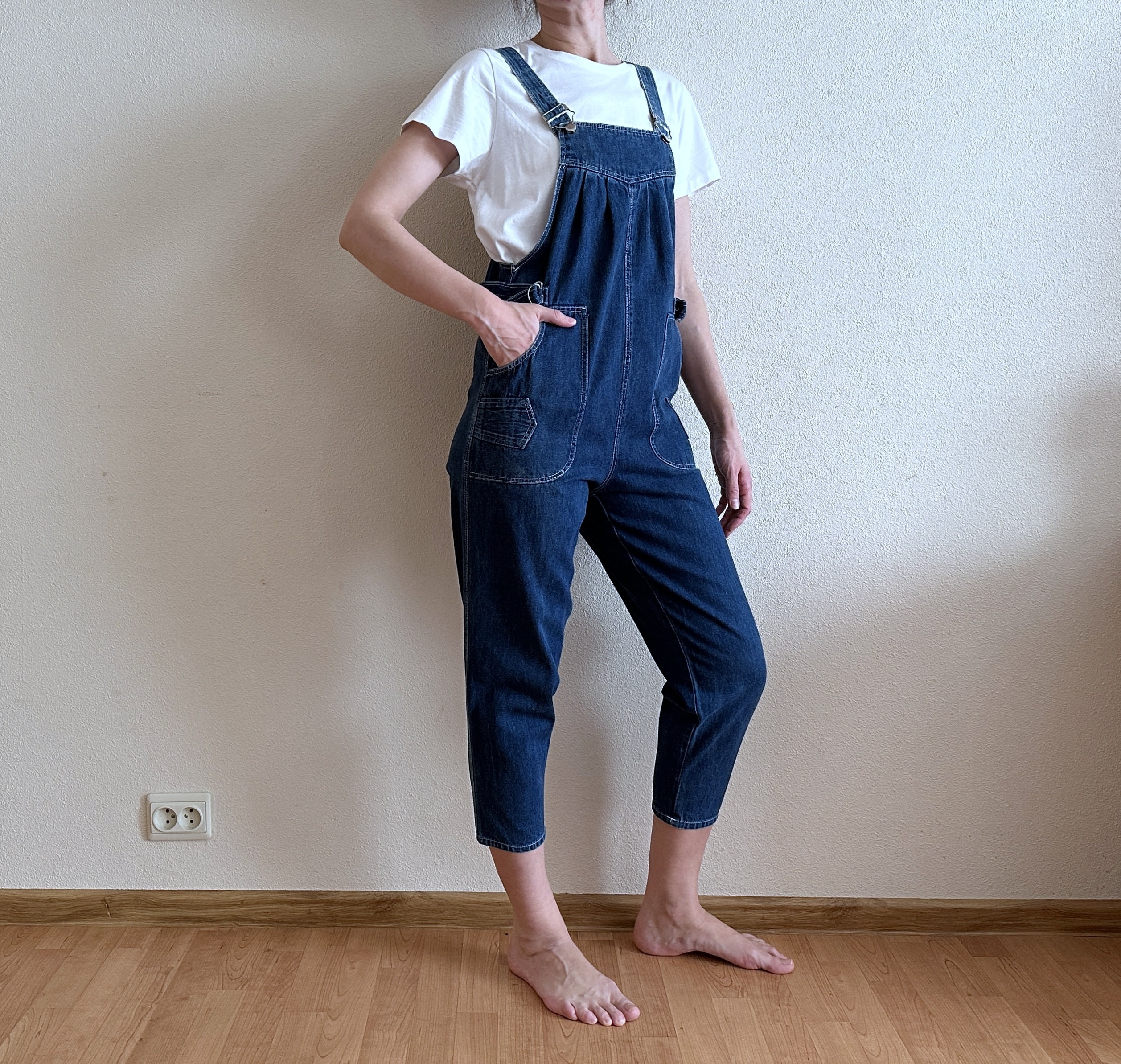 Takezo Vintage Denim Overalls Blue Denim Dungarees Jeans Romper
