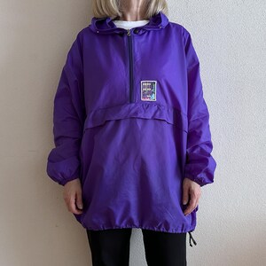 Vintage Half Zip Windbreaker Retro Sports Jacket Parka Unisex Hooded Rain Jacket Sportswear