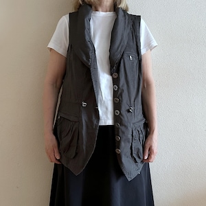 Women&#39;s Vest Black Best Long Womens Waistcoat Formal Fitted Suit Collar Long Vest Sleeveless Jacket