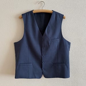 Blue Mens Vest Wool Blend Gentlemen&#39;s Vest Formal Fitted Blue Waistcoat Victorian Renaissance Steampunk Baroque