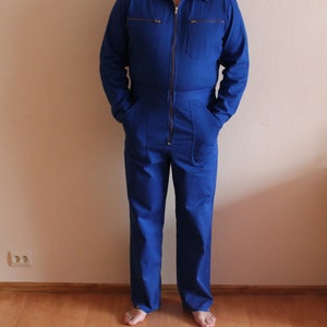 Men's Work Overall Vintage Blue Jumpsuit Workwear Overall Jumpsuit Romper Workers Coveralls Dungarees Overalls Mechanic WorkWear Extra Large image 3