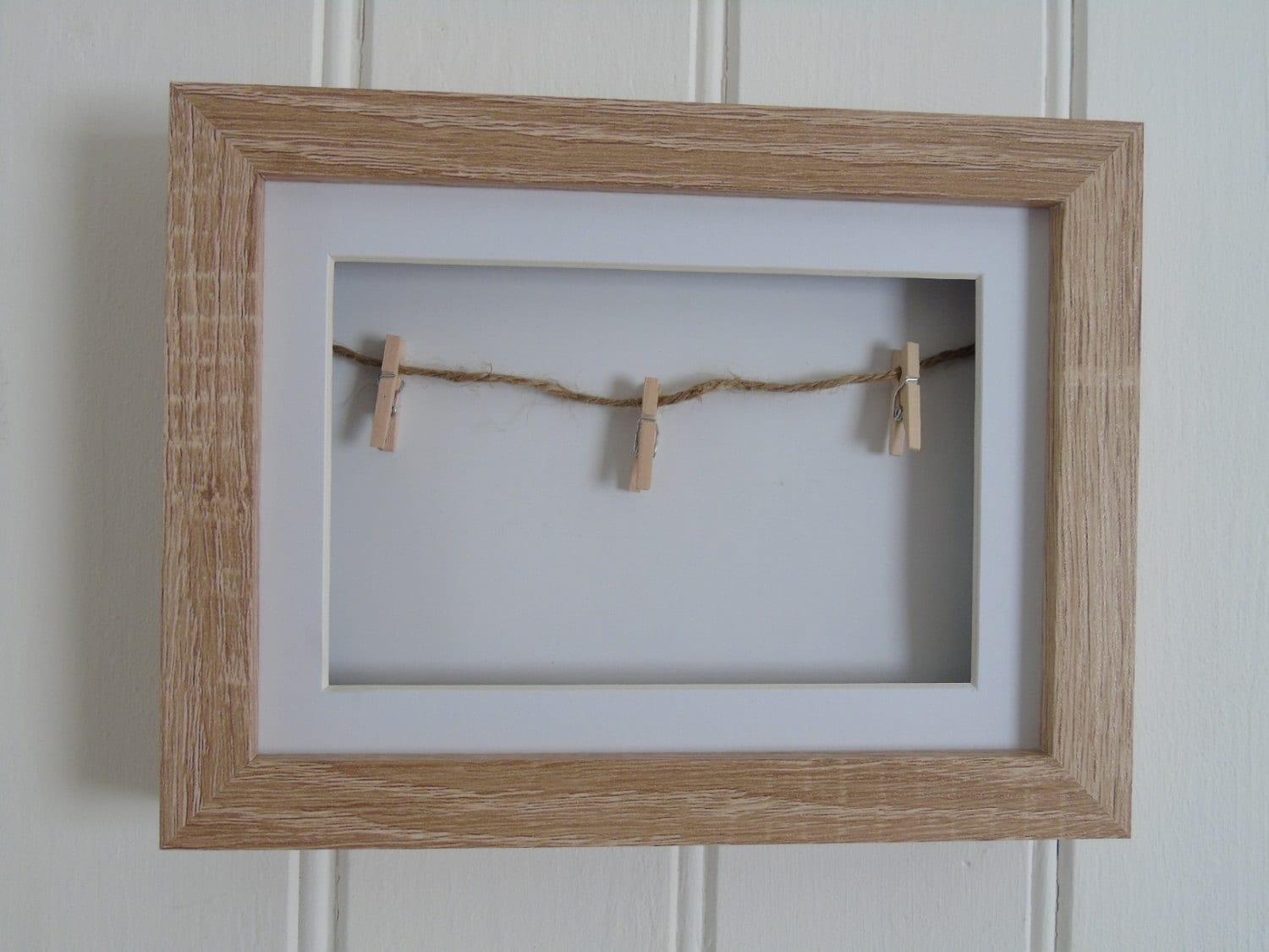 Photo Display Frame with String and Pegs Etsy