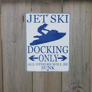 jet ski parking only sign sit down wave runner