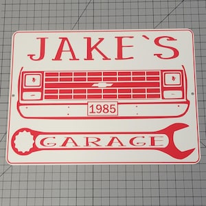 add your name 1984,1985,1986,1987 chevy c10 garage sign customize