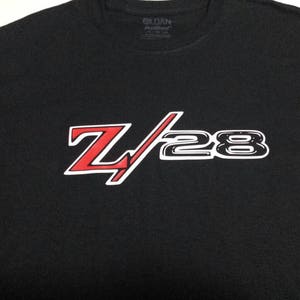chevy camaro z28  mens tshirt 7 COLORS to choose from sm-5xl red and white