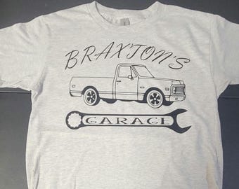 Camiseta para hombre Chevy C10 con nombre personalizado en el garaje, 1971-1972, 8 colores a elegir, tallas S-5XL