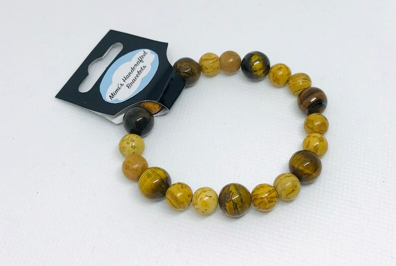 Stone Beads Multi color earth tones 6 count Women/'s Bracelet BRACELET GIFT BUNDLE Individually Wrapped