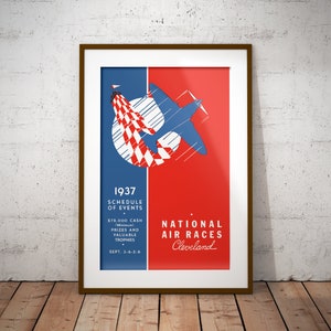 1937 Cleveland National Air Races - Vintage Poster [Reproduction]