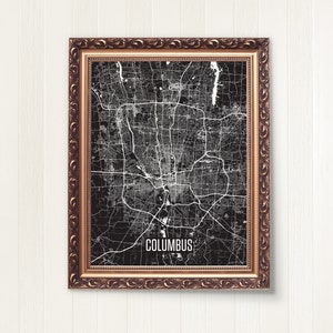 Columbus, OH Map - Minimalist Street Grid (16x20")