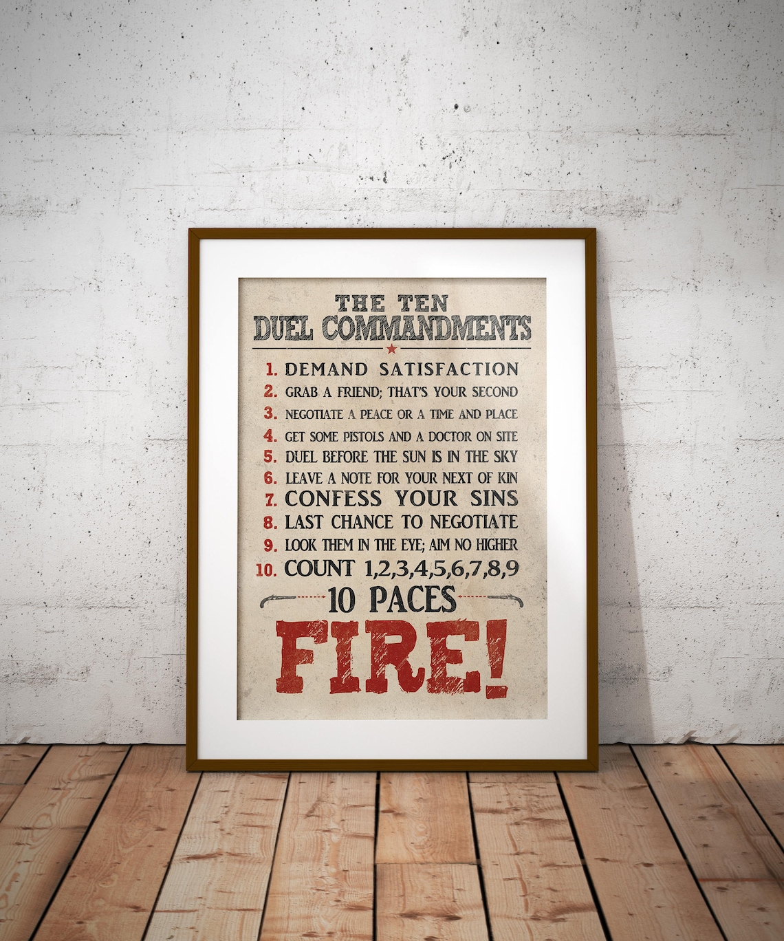 Hamilton Musical Print - "ten Duel Commandments" - 11x17 - Etsy