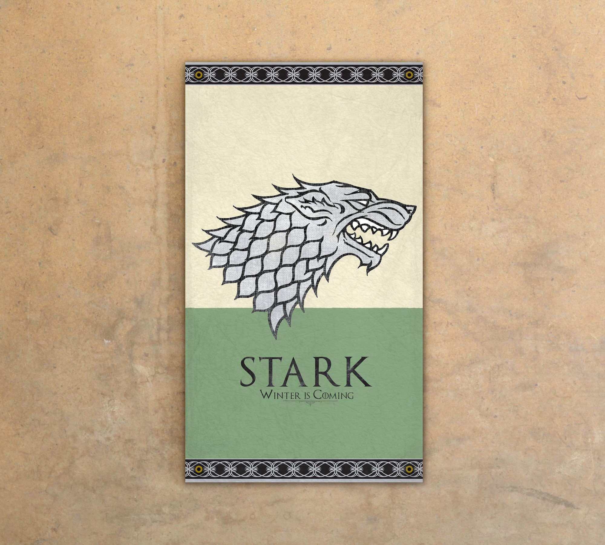House Stark Banner Large Game Of Thrones Vinyl Banner Etsy