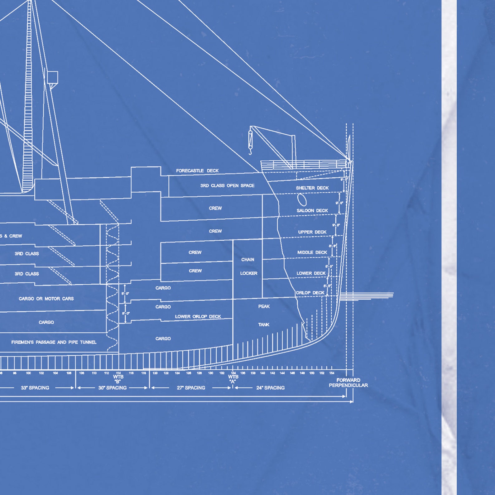Rms Titanic Deck Plans Titanic Blueprints Poster Etsy Canada | Hot Sex ...